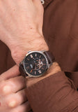 Fossil Townsman Automatic Black Dial Brown Leather Strap Watch for Men - ME3061 Buy Now By Fossil