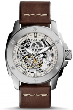 Fossil Modern Machine Automatic Skeleton White Dial Brown Leather Strap Watch for Women - ME3083 Buy Now By Fossil