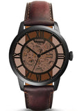 Fossil Townsman Automatic Skeleton Brown Dial Brown Leather Strap Watch for Men - ME3098 Buy Now By Fossil