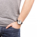 Fossil Townsman Automatic White Dial Black Leather Strap Watch for Men - ME3104 Buy Now By Fossil
