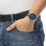 Fossil Townsman Automatic Blue Dial Brown Leather Strap Watch for Men - ME3110 Buy Now By Fossil