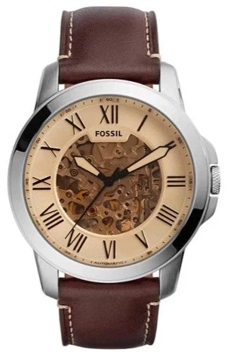 Fossil Grant Chronograph Cream Dial Brown Leather Strap Watch for Men - ME3122 Buy Now By Fossil