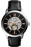 Fossil Townsman Skeleton Black Dial Black Leather Strap Watch for Men - ME3153 Buy Now By Fossil