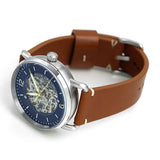 Fossil Commuter Automatic Skeleton Blue Dial Brown Leather Strap Watch for Men - ME3159 Buy Now By Fossil