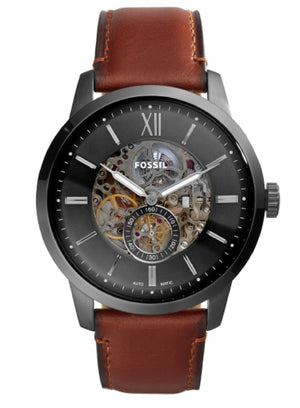 Fossil Townsman Automatic Skeleton Black Dial Brown Leather Strap Watch for Men - ME3181 Buy Now By Fossil