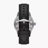 Fossil Townsman Automatic Skeleton Blue Dial Black Leather Strap Watch for Men - ME3200 Buy Now By Fossil