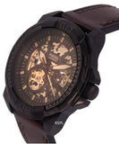 Fossil Bronson Automatic Skeleton Black Dial Brown Leather Strap Watch for Men - ME3219 Buy Now By Fossil