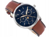 Fossil Neutra Minimalist Moonphase Blue Dial Brown Leather Strap Watch for Men - FS5903 Buy Now By Fossil