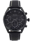 Hugo Boss Champion Black Dial Black Leather Strap Watch for Men - 1513880 Buy Now By Hugo Boss