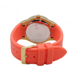 Guess Jet Setter Golden Dial Orange Rubber Watch For Women - W0564L2 Buy Now By Guess