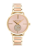 Michael Kors Portia Rose Gold Dial Two Tone Steel Strap Watch for Women - MK3706 Buy Now By Michael Kors