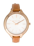 Michael Kors Runway Slim Quartz White Dial Beige Leather Strap Watch For Women - MK2284 Buy Now By Michael Kors