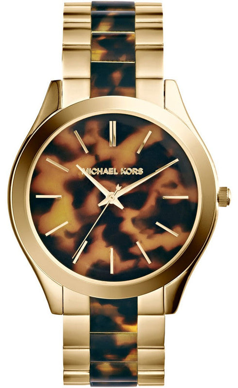 Michael Kors Slim Runway Tortoise Shell Dial Two Tone Steel Strap Watch for Women - MK4284 Buy Now By Michael Kors