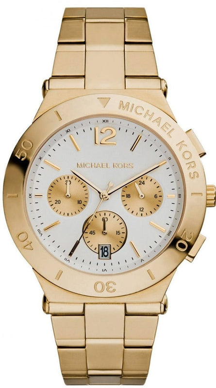 Michael Kors Wyatt Chronograph White Dial Gold Steel Strap Watch For Women - MK5933 Buy Now By Michael Kors