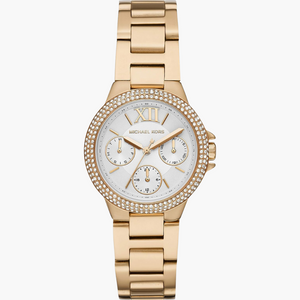 Michael Kors Mini Camille Chronograph White Dial Rose Gold Steel Strap Watch For Women - MK6844 Buy Now By Michael Kors