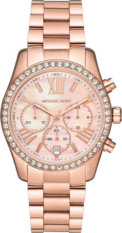 Michael Kors Lexington Chronograph Rose Gold Dial Rose Gold Steel Strap Watch for Women - MK7242 Buy Now By Michael Kors