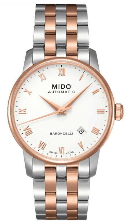 Mido Baroncelli Automatic White Dial Two Tone Steel Strap Watch For Women - M8600.9.N6.1 Buy Now By Mido
