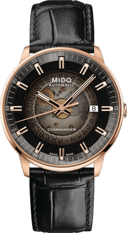 Mido Commander Automatic Black Dial Black Leather Strap Watch For Men - M021.407.36.411.00 Buy Now By Mido