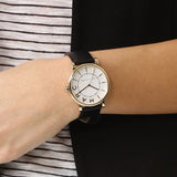 Marc Jacobs Roxy White Dial Black Leather Strap Watch for Women - MJ1537 Buy Now By Marc Jacobs