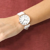 Marc Jacobs Roxy White Dial White Leather Strap Watch for Women - MJ1561 Buy Now By Marc Jacobs
