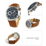 Michael Kors Ryker Chronograph Analog Blue Dial Brown Leather Strap Watch For Men - MK8518 Buy Now By Michael Kors