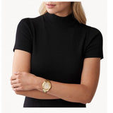 Michael Kors Runway Three-Hand Gold Dial Gold Steel Strap Watch For Women - MK6911 Buy Now By Michael Kors