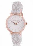 Michael Kors Pyper Quartz Silver Dial White Leather Strap Watch For Women - MK1037 Buy Now By Michael Kors