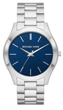 Michael Kors Slim Runway Analog Blue Dial Silver Steel Strap Watch for Men - MK1060 Buy Now By Michael Kors
