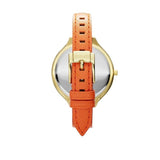 Michael Kors Runway Quartz Gold Dial Orange Leather Strap Watch For Women - MK2275 Buy Now By Michael Kors