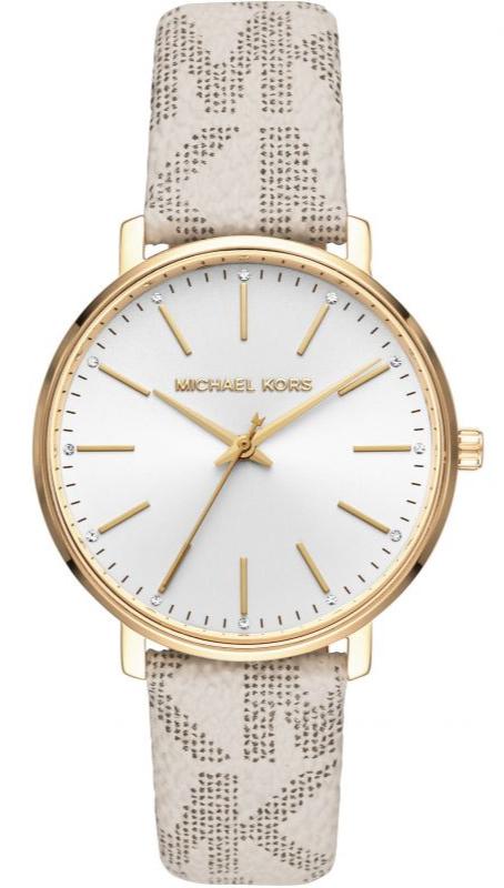 Michael Kors Pyper Quartz Silver Dial White Leather Strap Watch For Women - MK2858 Buy Now By Michael Kors