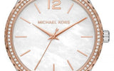 Michael Kors Layton Mother of Pearl White Dial Brown Leather Strap Watch For Women - MK2910 Buy Now By Michael Kors