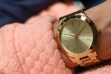 Michael Kors Slim Runway Gold Dial Gold Stainless Steel Strap Watch for Women - MK3179 Buy Now By Michael Kors