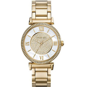 Michael Kors Catlin Mother of Pearl Dial Gold Steel Strap Watch for Women - MK3332 Buy Now By Michael Kors