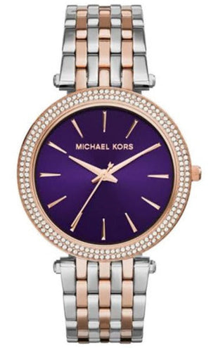 Michael Kors Darci Purple Dial Two Tone Steel Strap Watch for Women - MK3353 Buy Now By Michael Kors
