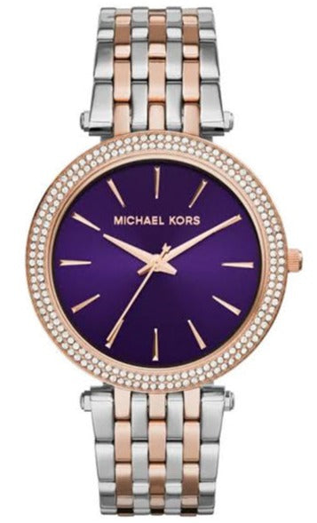Michael Kors Darci Purple Dial Two Tone Steel Strap Watch for Women - MK3353 Buy Now By Michael Kors