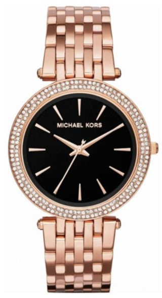 Michael Kors Darci Black Dial Rose Gold Steel Strap Watch for Women - MK3402 Buy Now By Michael Kors
