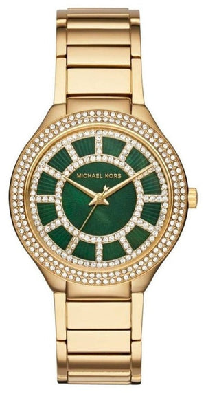 Michael Kors Kerry Green Dial Gold Steel Strap Watch for Women - MK3409 Buy Now By Michael Kors