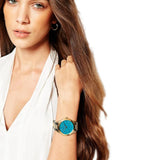 Michael Kors Slim Runway Blue Mother of Pearl Dial Gold Steel Strap Watch for Women - MK3492 Buy Now By Michael Kors