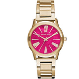 Michael Kors Hartman Quartz Pink Dial Gold Steel Strap Watch For Women - MK3520 Buy Now By Michael Kors