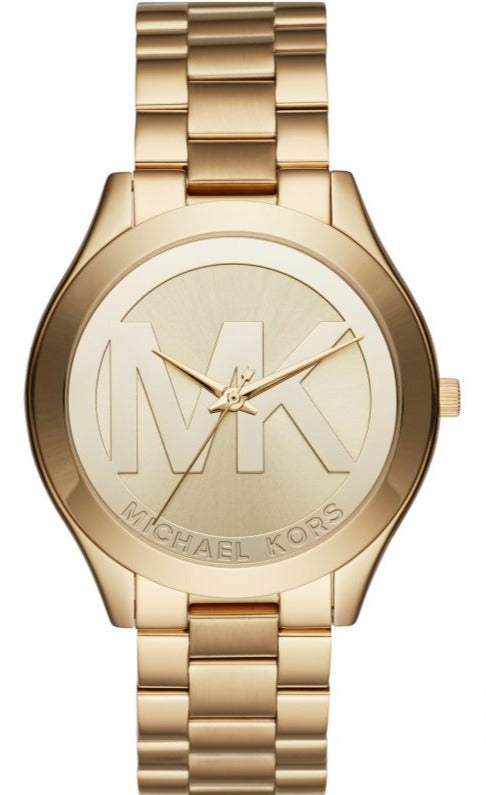 Michael Kors Slim Runway Analog Gold Dial Gold Steel Strap Watch For Women - MK3739 Buy Now By Michael Kors
