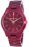 Michael Kors Slim Runway Red Dial Red Steel Strap Watch For Women - MK3895 Buy Now By Michael Kors
