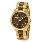 Michael Kors Slim Runway Tortoise Shell Dial Two Tone Steel Strap Watch for Women - MK4284 Buy Now By Michael Kors