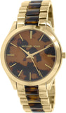 Michael Kors Slim Runway Tortoise Shell Dial Two Tone Steel Strap Watch for Women - MK4284 Buy Now By Michael Kors