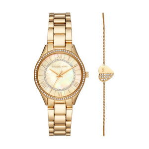 Michael Kors Lauryn Quartz Mother of Pearl Gold Dial Gold Steel Strap Watch For Women - MK4490 Buy Now By Michael Kors