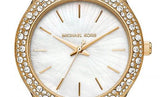 Michael Kors Liliane Mother of Pearl White Dial Gold Steel Strap Watch For Women - MK4555 Buy Now By Michael Kors