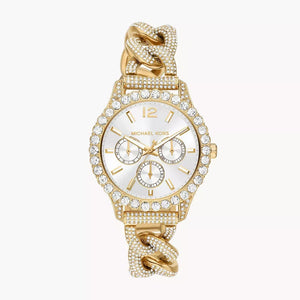 Michael Kors Layton Multifunction Glitz Silver Dial Gold Steel Strap Watch for Women - MK4653 Buy Now By Michael Kors