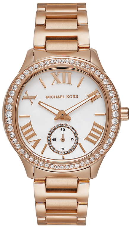 Michael Kors Sage Three-Hand Mother of Pearl White Dial Rose Gold Steel Strap Watch for Women - MK4806 Buy Now By Michael Kors