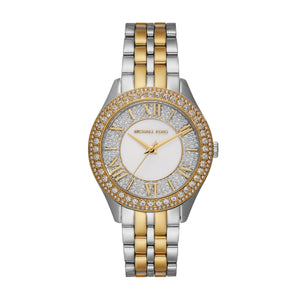 Michael Kors Harlowe Three-Hand Crystals White Dial Two Tone Steel Strap Watch for Women - MK4811 Buy Now By Michael Kors