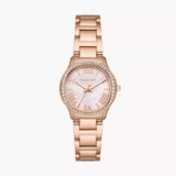 Michael Kors Sage Three-Hand Crystals Mother of Pearl Dial Rose Gold Steel Strap Watch for Women - MK4823 Buy Now By Michael Kors