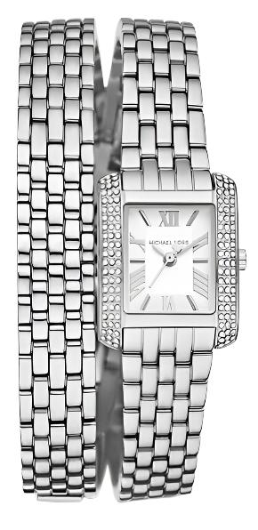 Michael Kors Emery Pave Double Wrap White Dial Silver Steel Strap Watch for Women - MK4834 Buy Now By Michael Kors